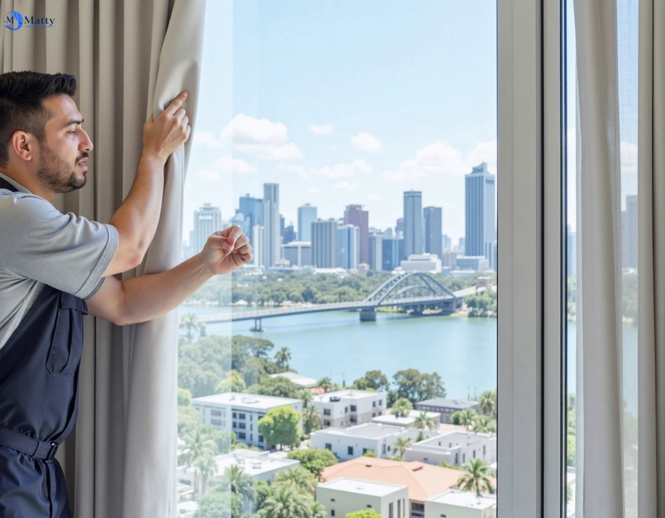 Professional curtain steam cleaning service spring-hill QLD by Matty Curtain Cleaning